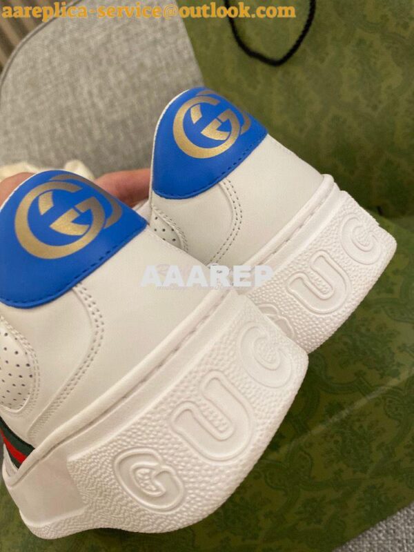 Replica Gucci Men Female GG Sneaker With Web 670408 White 6