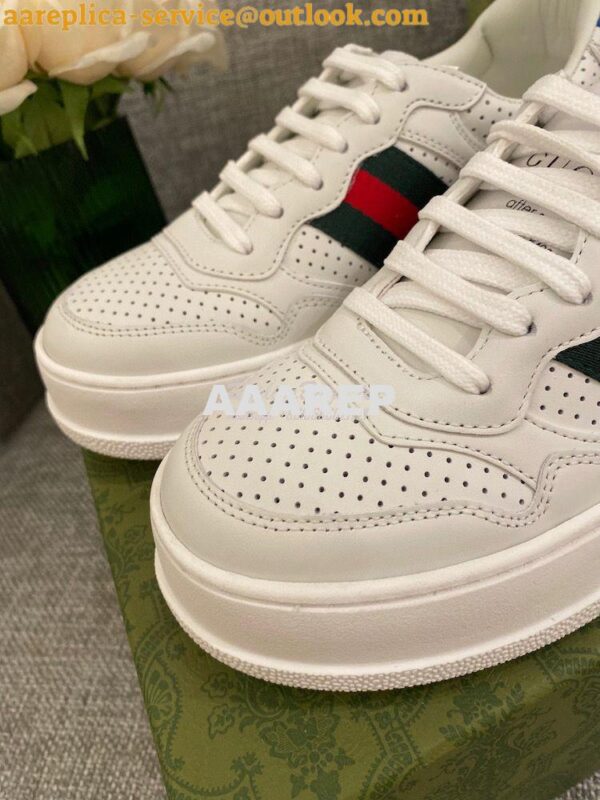 Replica Gucci Men Female GG Sneaker With Web 670408 White 7