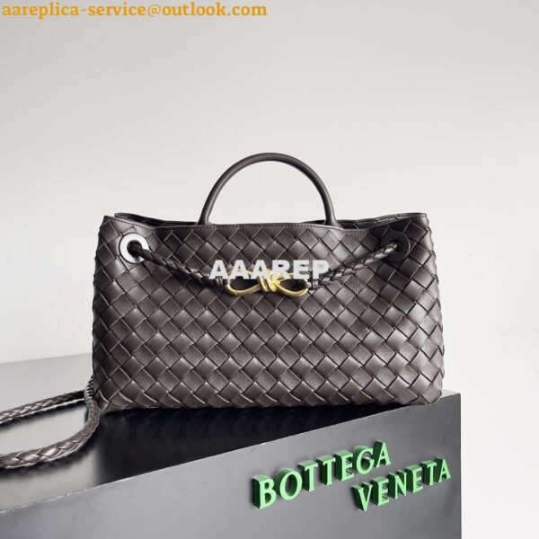 Replica Bottega Veneta BV 754990 Small East/West Andiamo Dark Brown 3