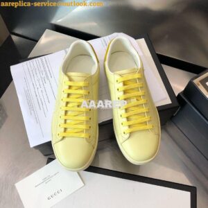 Replica Gucci Men Women's Ace Sneaker with Interlocking G 598527 Yello 2