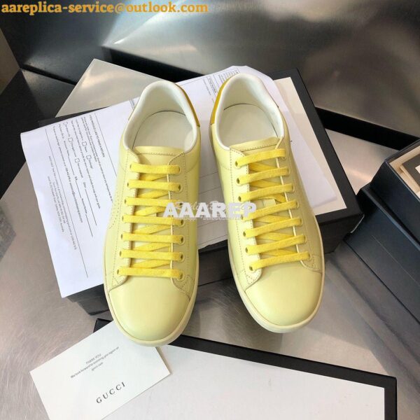 Replica Gucci Men Women's Ace Sneaker with Interlocking G 598527 Yello 4