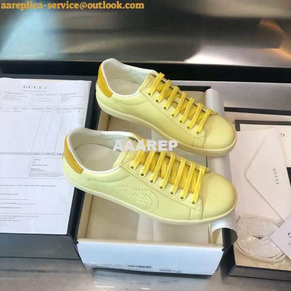 Replica Gucci Men Women's Ace Sneaker with Interlocking G 598527 Yello 5