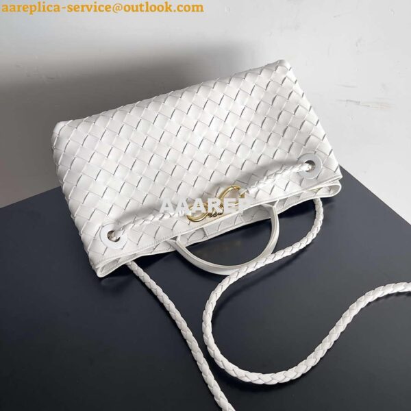 Replica Bottega Veneta BV 754990 Small East/West Andiamo White 4