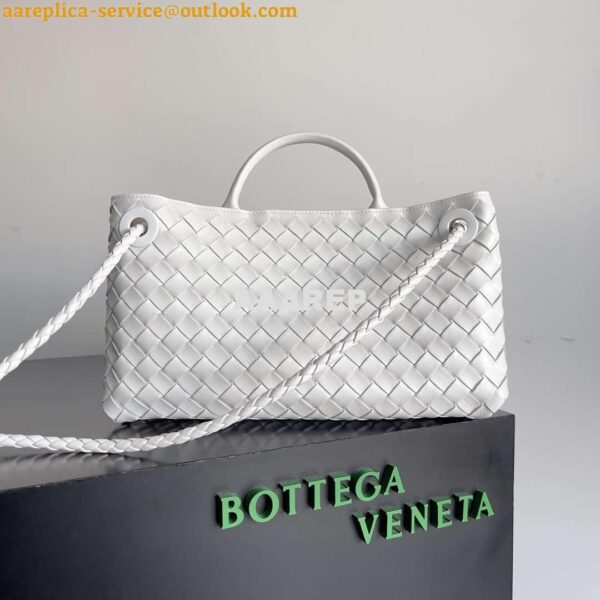 Replica Bottega Veneta BV 754990 Small East/West Andiamo White 9