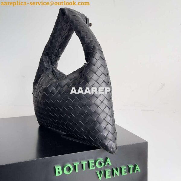 Replica Bottega Veneta BV 763966 Small Hop oyster Bag Black 4