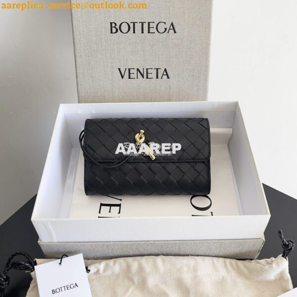 Replica Bottega Veneta BV Andiamo Large Flap Wallet 741504 Lambskin Bl 2