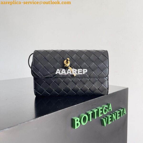 Replica Bottega Veneta BV Andiamo Large Flap Wallet 741504 Lambskin Bl 5