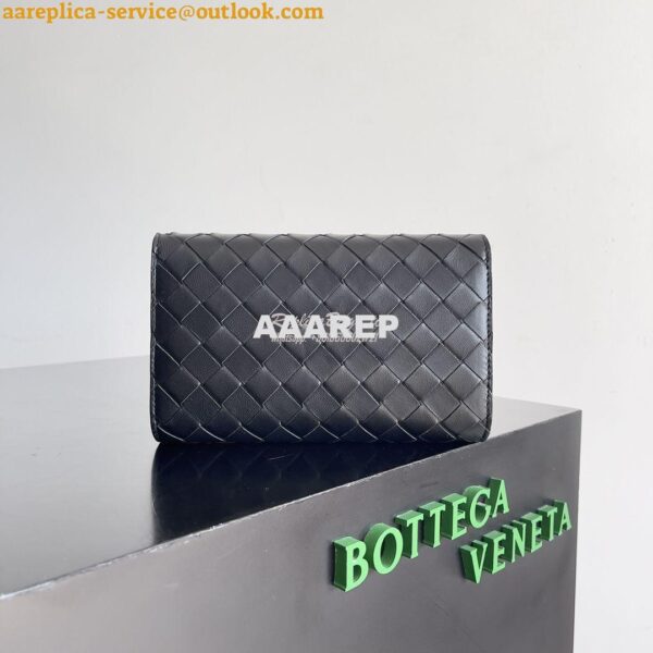 Replica Bottega Veneta BV Andiamo Large Flap Wallet 741504 Lambskin Bl 10