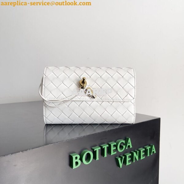 Replica Bottega Veneta BV Andiamo Large Flap Wallet 741504 Lambskin Wh 2