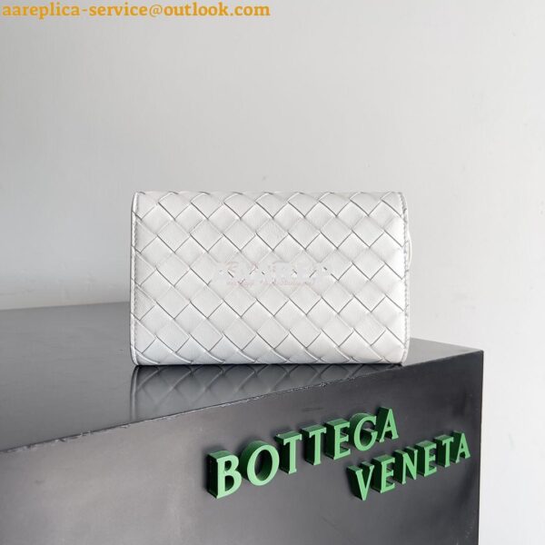 Replica Bottega Veneta BV Andiamo Large Flap Wallet 741504 Lambskin Wh 12