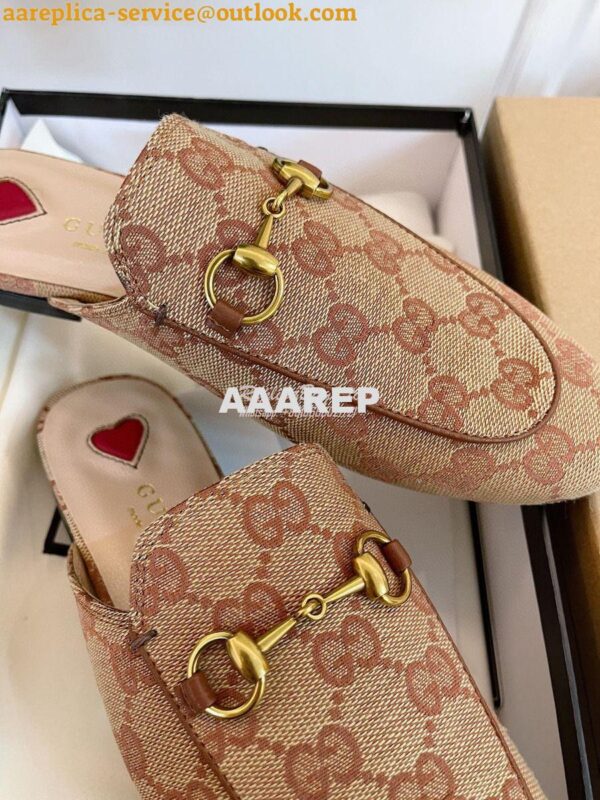 Replica Gucci Princetown GG Canvas Slipper Brown 629084 9