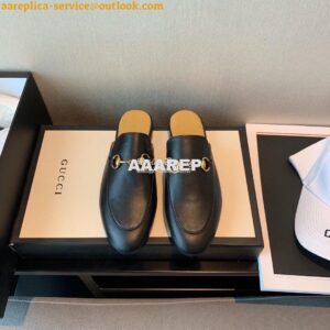 Replica Gucci Princetown Leather Slipper 423513 Black 2