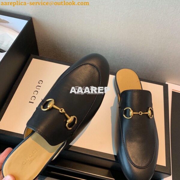 Replica Gucci Princetown Leather Slipper 423513 Black 8