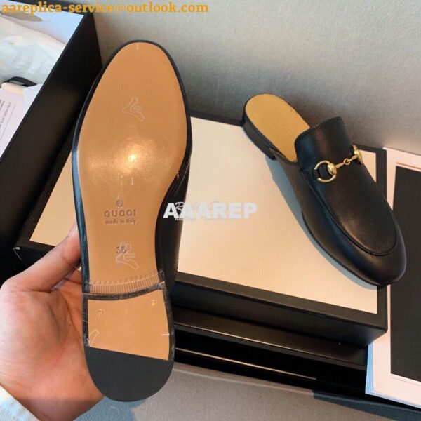 Replica Gucci Princetown Leather Slipper 423513 Black 12