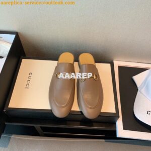 Replica Gucci Princetown Leather Slipper 423513 Brown 2