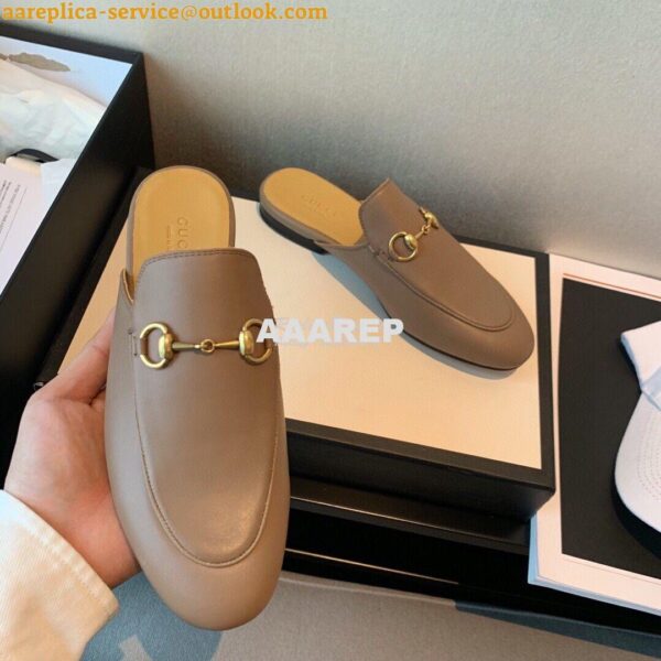 Replica Gucci Princetown Leather Slipper 423513 Brown 6