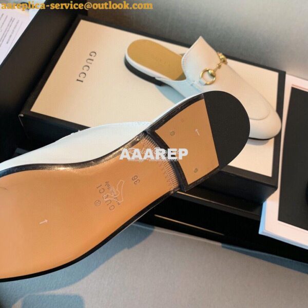 Replica Gucci Princetown Leather Slipper 423513 White 13