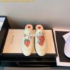 Replica Gucci Princetown Leather Slipper 505268 White with Kitty Print