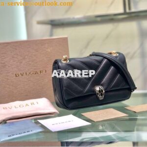 Replica Bvlgari Serpenti Cabochon Small Shoulder Bag Matelassé Leather 2