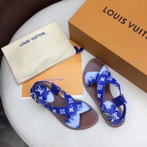 Replica Louis Vuitton LV Escale Palma Flat Sandals Blue 2