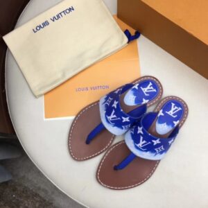 Replica Louis Vuitton LV Escale Palma Flat Thong Blue 2