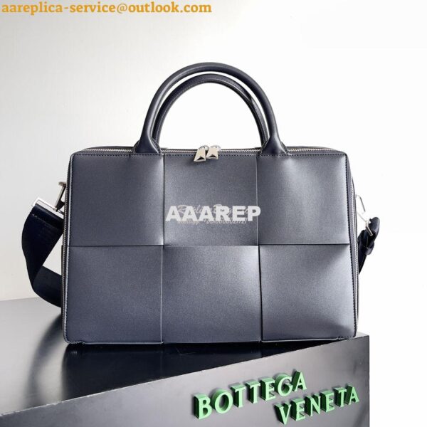 Replica Bottega Veneta BV Arco Briefcase Intreccio leather 680120 Blac 3