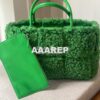 Replica Bottega Veneta BV Arco Tote Small Intreccio Shearling Tote Bag 2