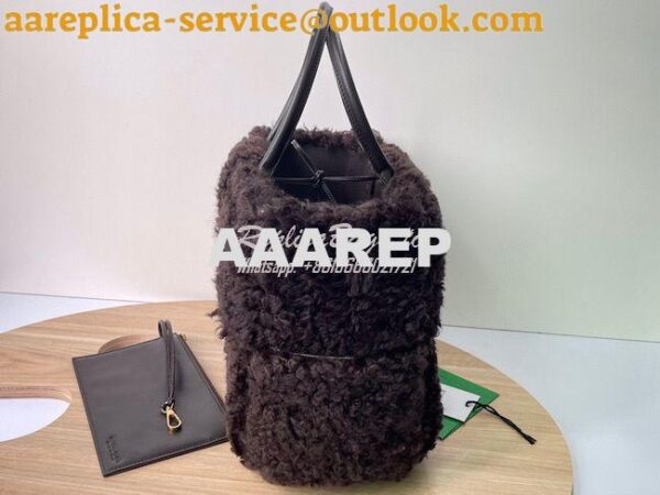 Replica Bottega Veneta BV Arco Tote Small Intreccio Shearling Tote Bag 2