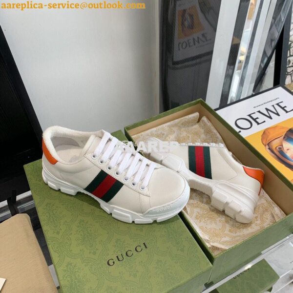 Replica Gucci Sneaker with Web 624701 Orange 4