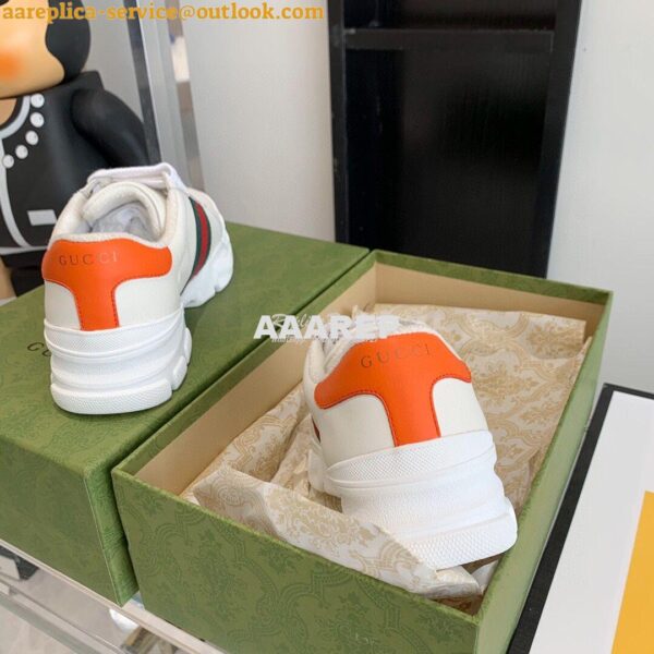 Replica Gucci Sneaker with Web 624701 Orange 5