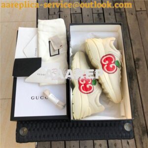 Replica Gucci Women Men's Rhyton GG Apple Leather Sneaker 528892