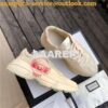 Replica Gucci Women Men's Rhyton Leather Sneaker with Retro Logo White