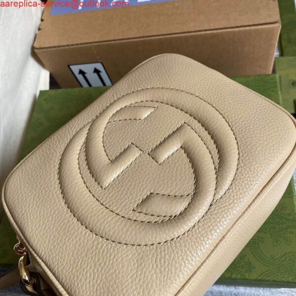 Replica Gucci 308364 Soho small leather crossbody-bags disco bag Beige 5