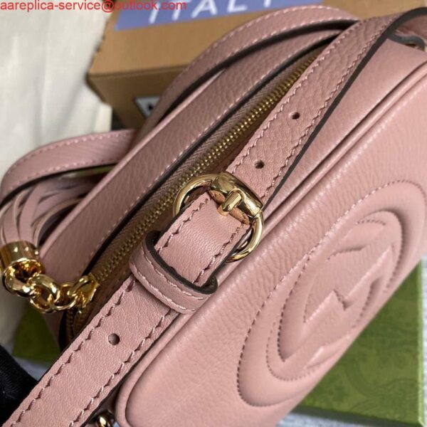 Replica Gucci 308364 Soho small leather crossbody-bags disco bag Pink 9