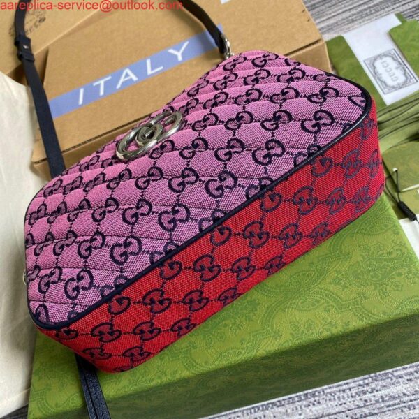 Replica Gucci 447632 GG Marmont Multicolor Small Shoulder bag Purple and Green 8