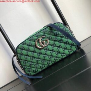 Replica Gucci 447632 GG Marmont Multicolour Small Shoulder Bag Green