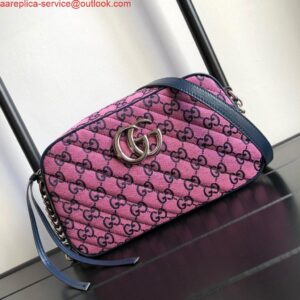 Replica Gucci 447632 GG Marmont Multicolour Small Shoulder Bag Purple