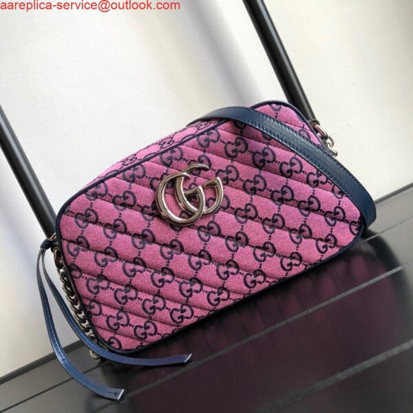 Replica Gucci 447632 GG Marmont Multicolour Small Shoulder Bag Purple 3