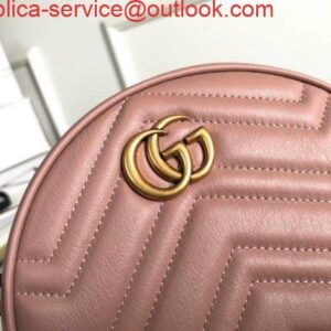 Replica Gucci 550154 GG Marmont Mini Round Shoulder Bag Light Pink 2