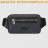 Replica Gucci Black/grey GG Supreme canvas belt bag 2