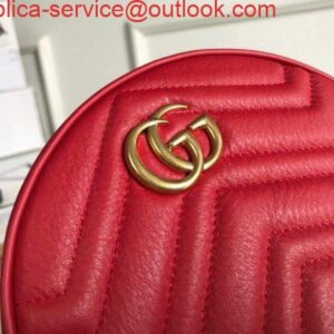 Replica Gucci 550154 GG Marmont Mini Round Shoulder Bag Red 2