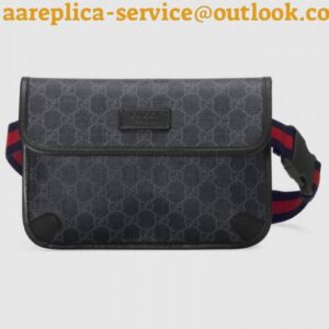 Replica Gucci Black/grey GG Supreme canvas belt bag