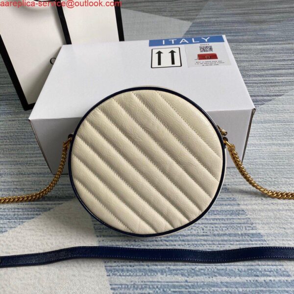 Replica Gucci 550154 GG Marmont Mini Round Shoulder Bag White