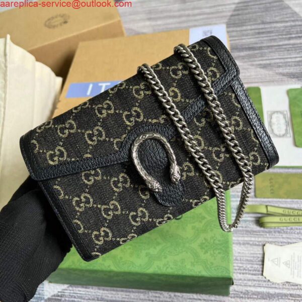 Replica Gucci 401231 Dionysus GG Mini Chain Bag Black 5