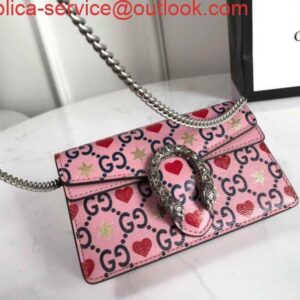 Replica Gucci 476432 GG Dionysus Super Mini Leather Bag Pink