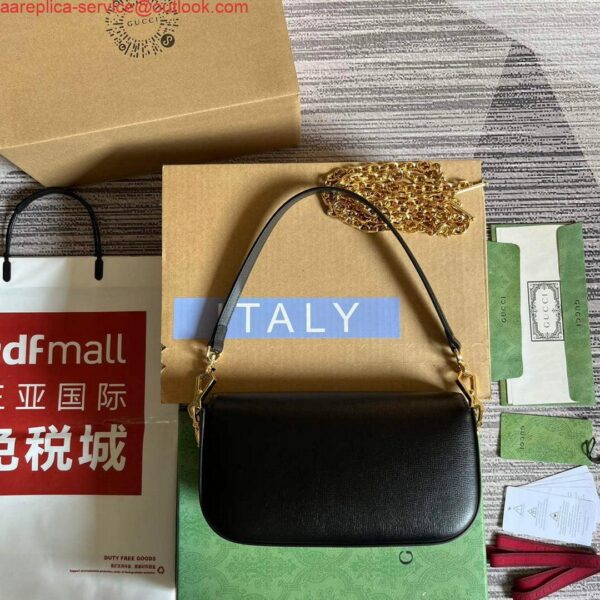 Replica Gucci 735178 Gucci Horsebit 1955 small shoulder bag Black 3