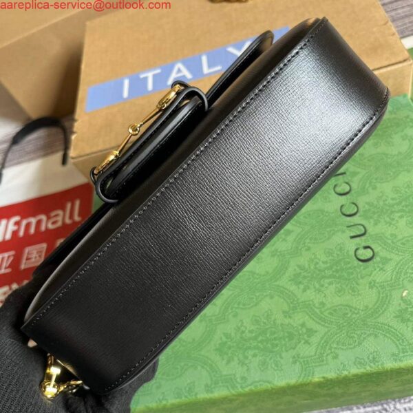 Replica Gucci 735178 Gucci Horsebit 1955 small shoulder bag Black 7