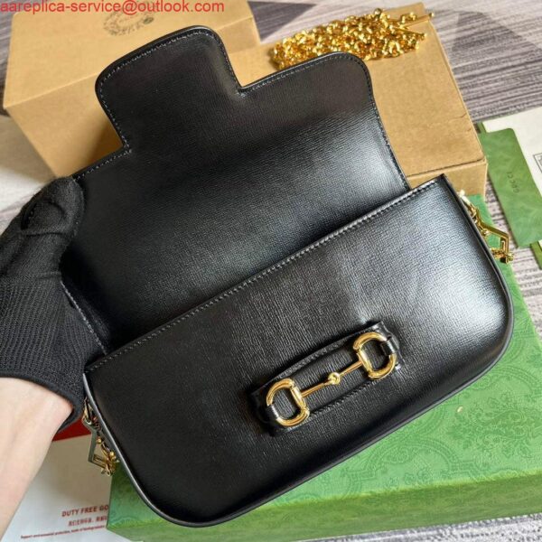 Replica Gucci 735178 Gucci Horsebit 1955 small shoulder bag Black 8