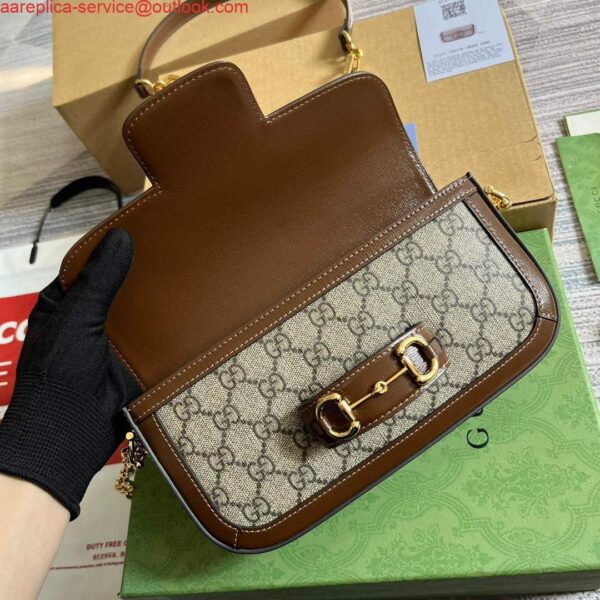 Replica Gucci 735178 Gucci Horsebit 1955 small shoulder bag Brown 6