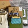 Replica Gucci 583571 GG Marmont Multicolour mini top handle bag Blue